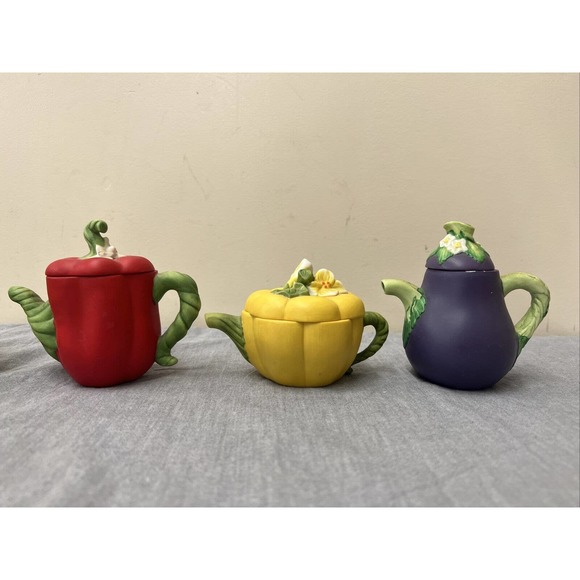 Teapot Vintage AVON Seasons Treasures Miniature Fine Collectible Lot of 6 Chrty - Picture 2 of 16